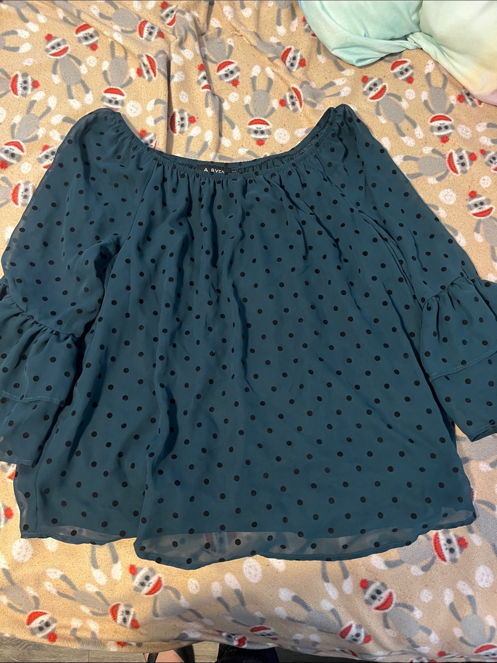 Polka Dot dress shirt  - Teal black